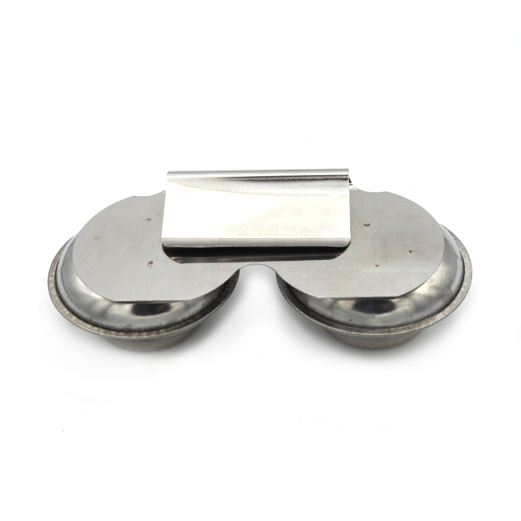 Stainless Steel  Palette Cup With Screw On Lid and Clip  (Double) - 2 1/4" Diameter x 1" Height