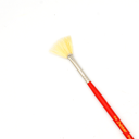 Nobel - Pure White Hog Bristle Brush with Short Handle - Fan #2 