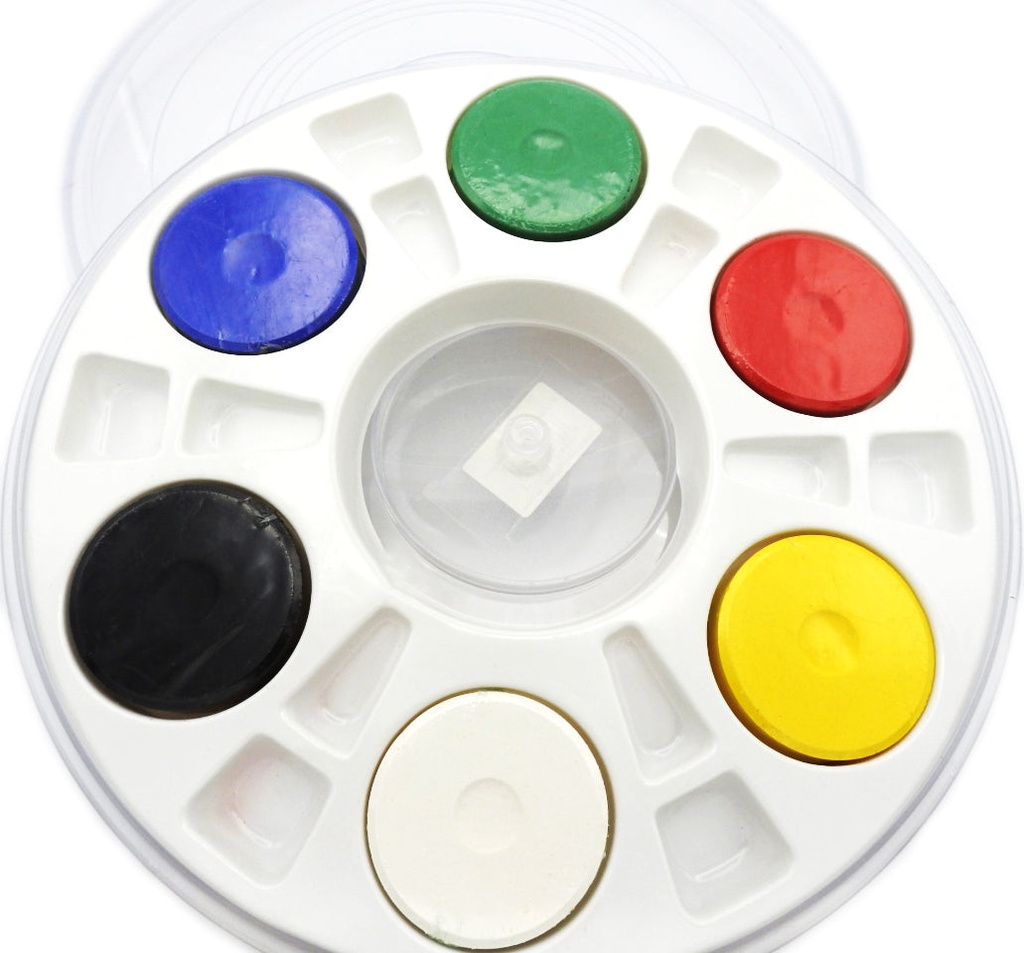 Tempera Paint Block - Set of 6 With Palette And Lock Box Cover