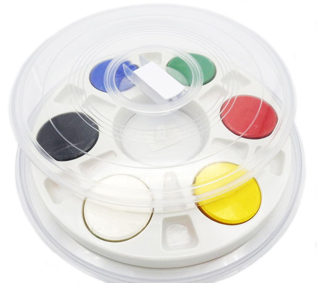Tempera Paint Block - Set of 6 With Palette And Lock Box Cover