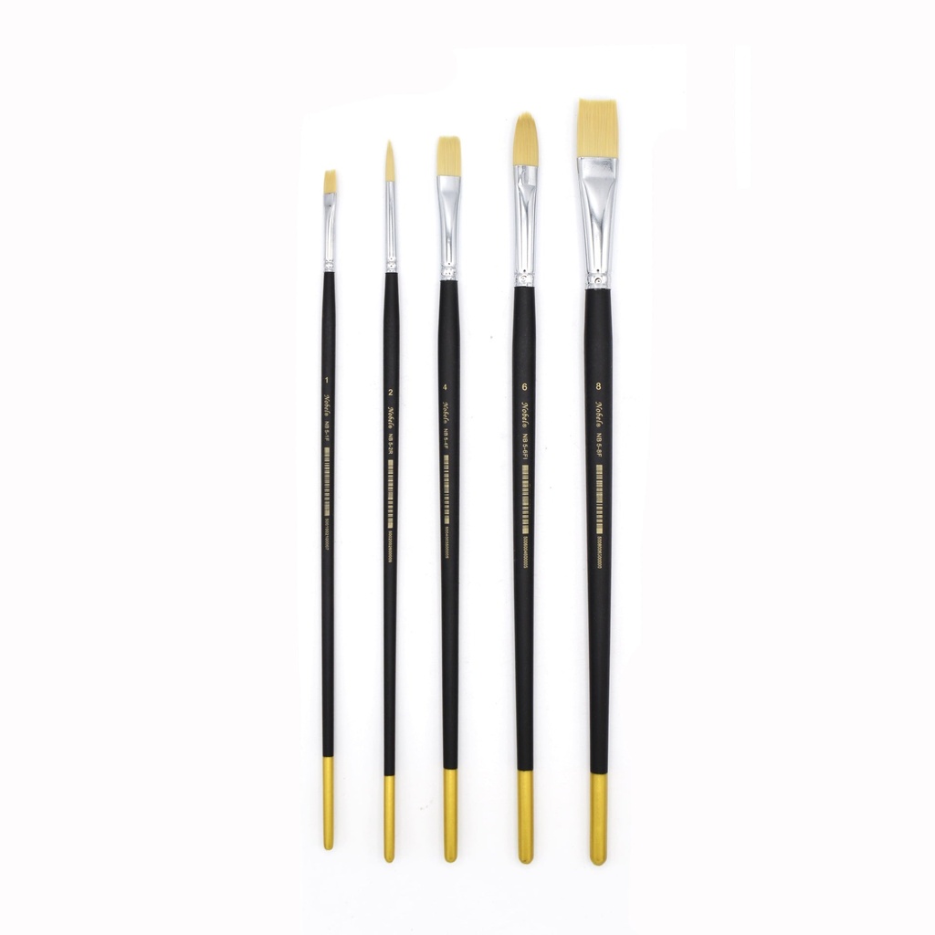 Nobel Korean Synthetic Hair Long Handle Brush - Set of 5