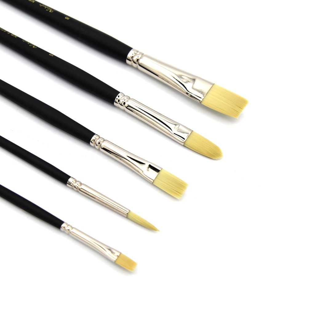 Nobel Korean Synthetic Hair Long Handle Brush - Set of 5