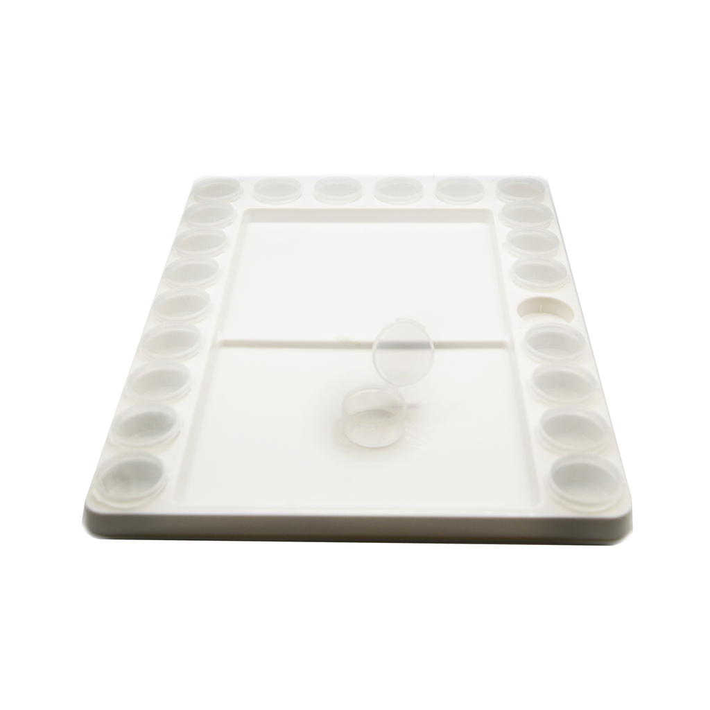 12" x 16" Palette With Large Mixing Area And 22 Slots + 22 Seal-Cups