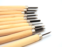 Wood Carving Set of 10 Knives with Cloth Bag and Whetstone