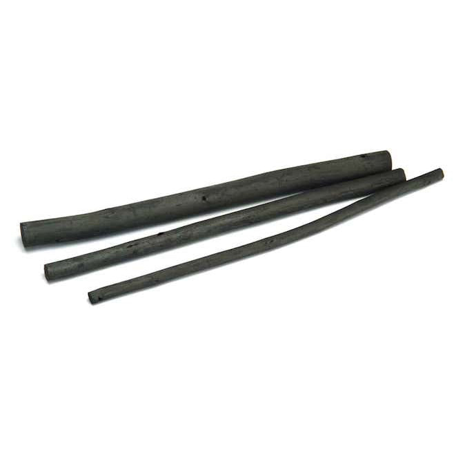 2 bâtons de charbon de bois de saule, 10 - 15 mm