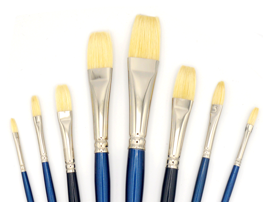 Connoisseur - Hog Bristle Long Handle Brush, Flat #12