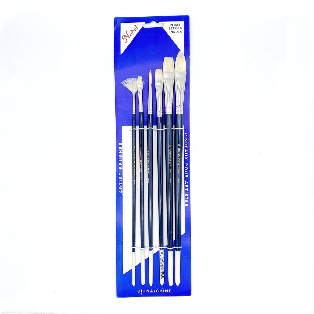 Connoisseur - Hog Bristle Long Handle Brush, Round #10