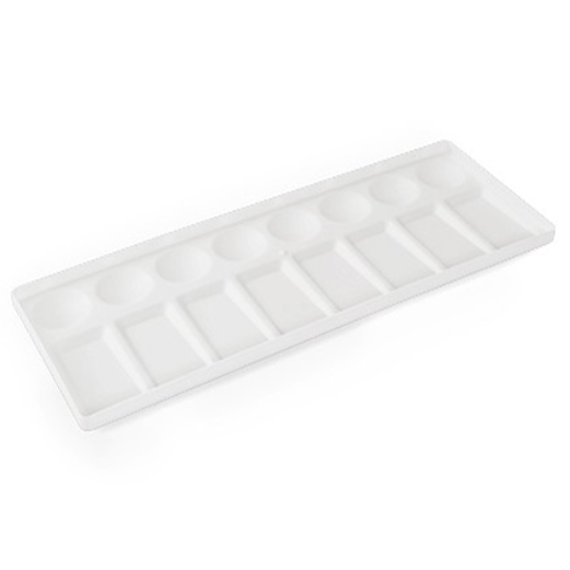 16-Well (8 Circle, 8 Rectangle) Rectangular Plastic Palette 4.25'' x 12''