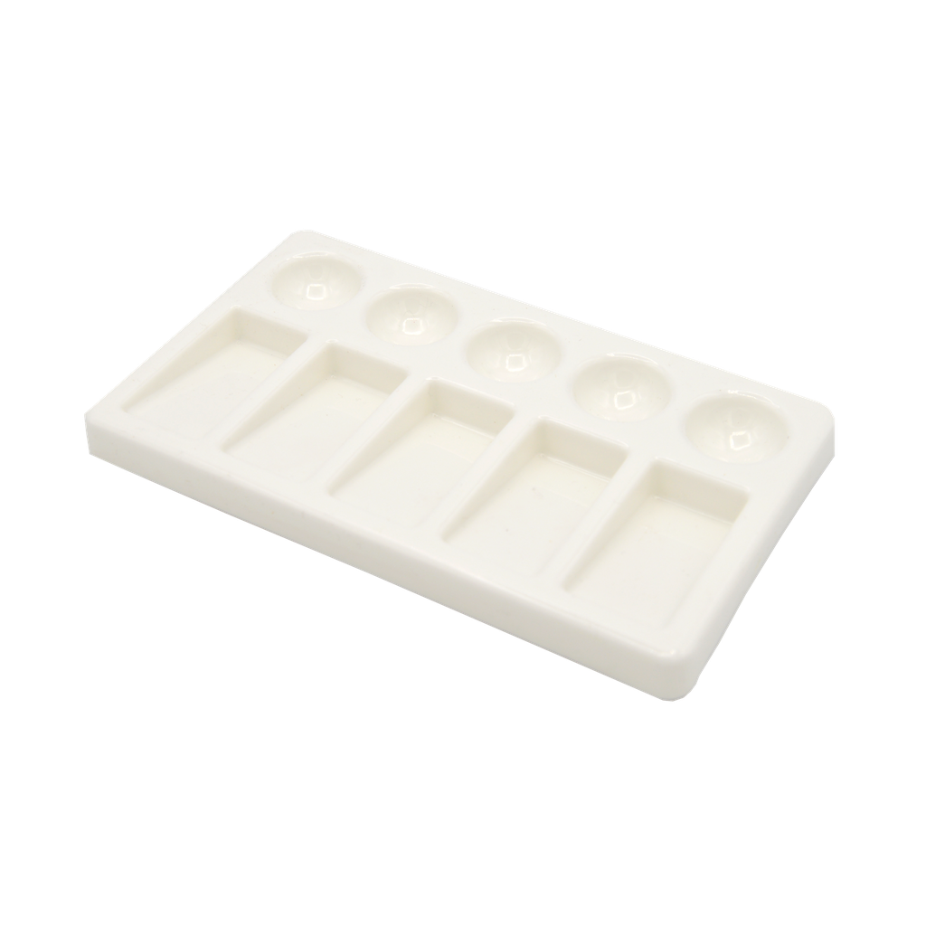 Palette rectangulaire en plastique à 10 puits (5 puits, 5 inclinaisons)