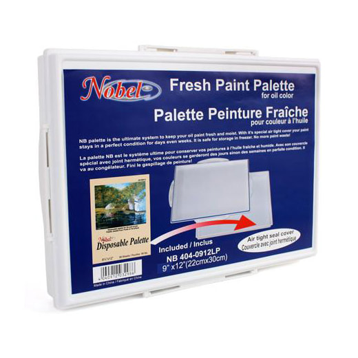 Fresh Paint Palette - Air Tight Seal Cover + 9" x 12" Disposable Palette (50 Sheets)