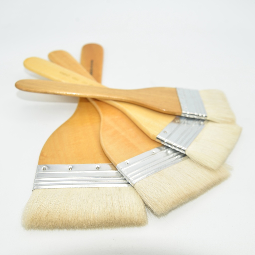 Flat Hake Brush made of Sheep Hair (High Quality) - 3.5"