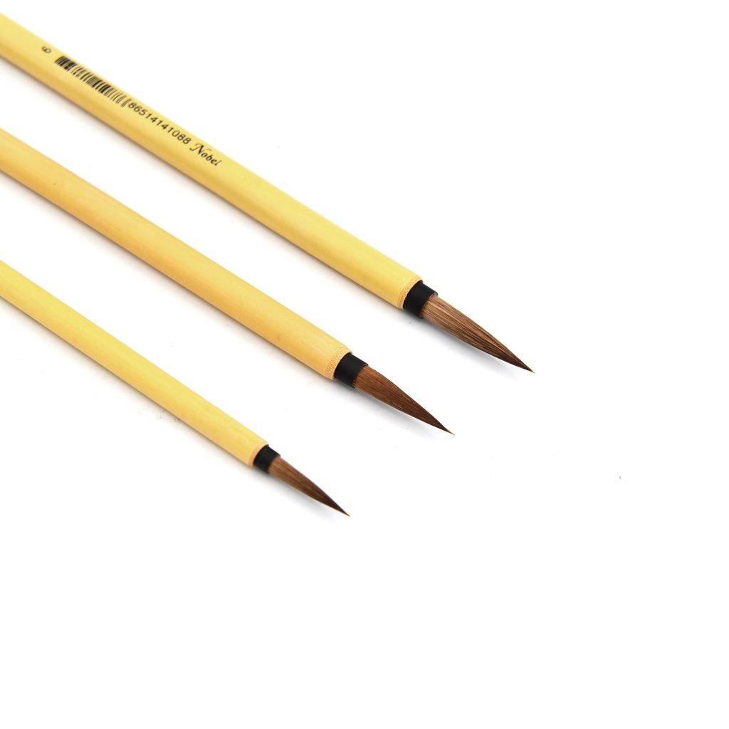 Goat Hair Bamboo Brushes - Set of 3