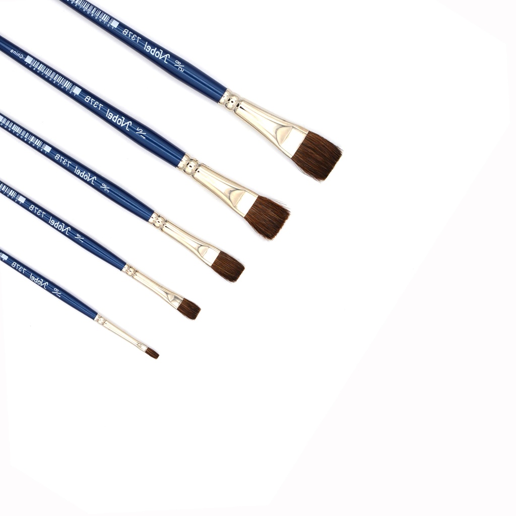 Aquarius - Pony & Ox-Ear Camel Hair Short Handle Brushes - Bright, Set Of 5
