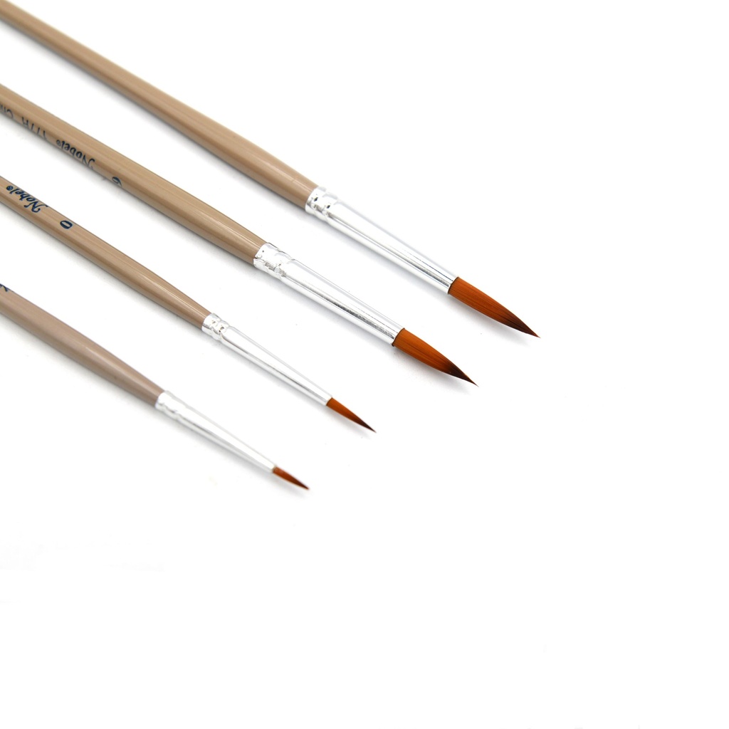 Comet - Set Of 4 Round Golden Synthetic Short Handle Brushes