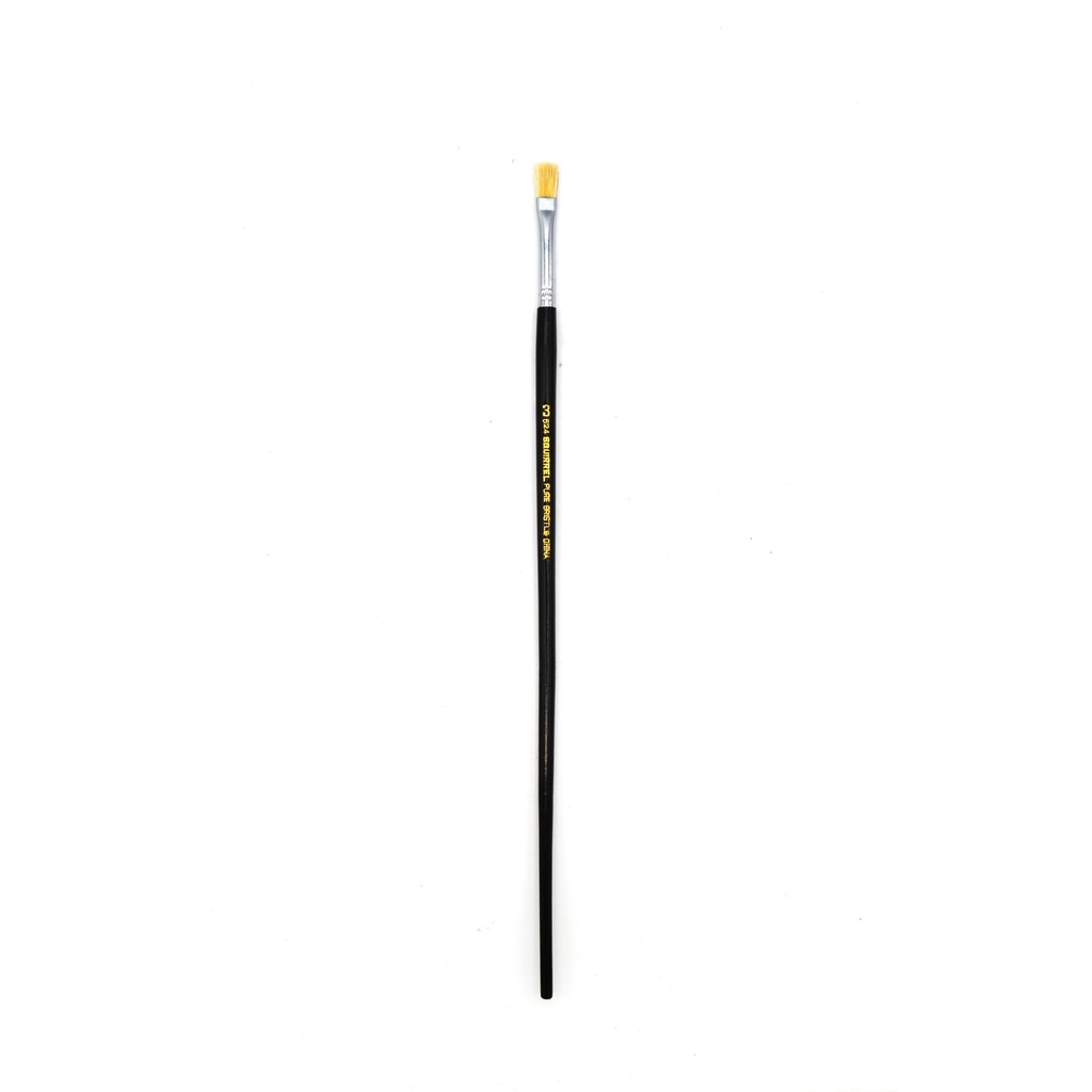 Eterna - White Hog Bristle Brush with Short Black Handle - Flat #3