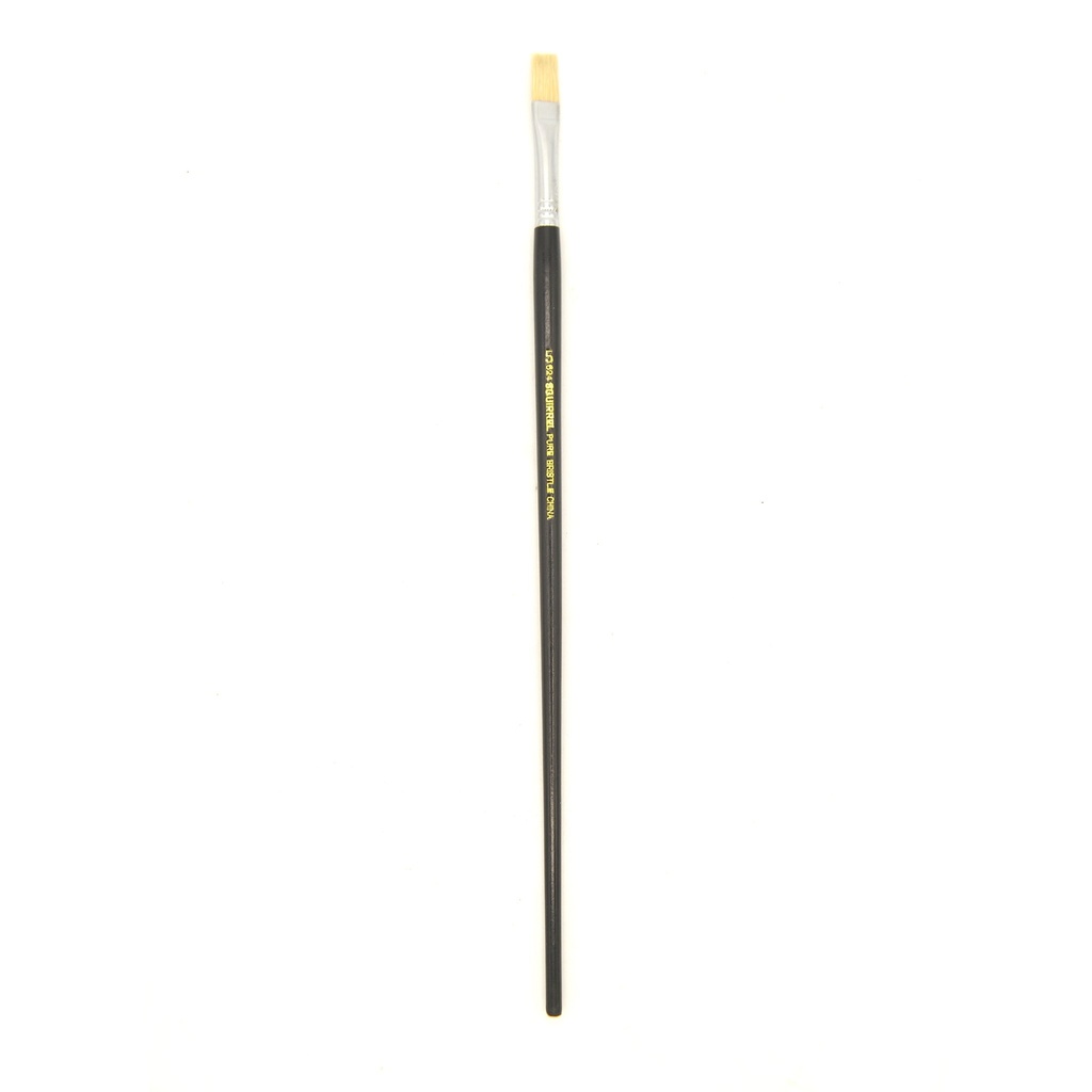 Eterna - White Hog Bristle Brush with Long Black Handle - Flat #6