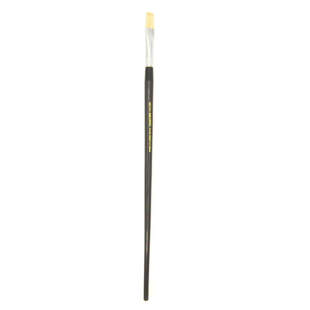 Eterna - White Hog Bristle Brush with Long Black Handle - Flat #7