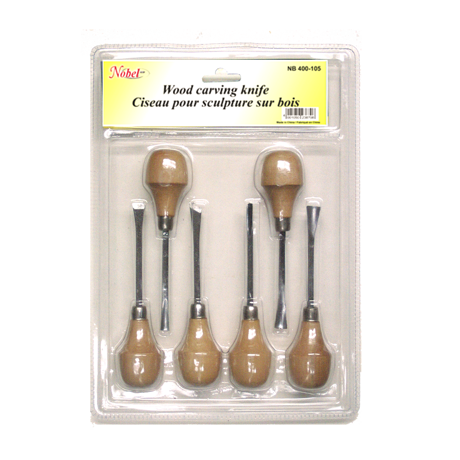 Carving Chisel, Palm-Grip - Set Of 6