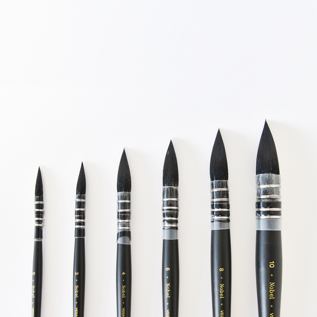 VEGAN Synthetic Squirrel Hair, Pointed Mop Brush - 10mm diam. #6