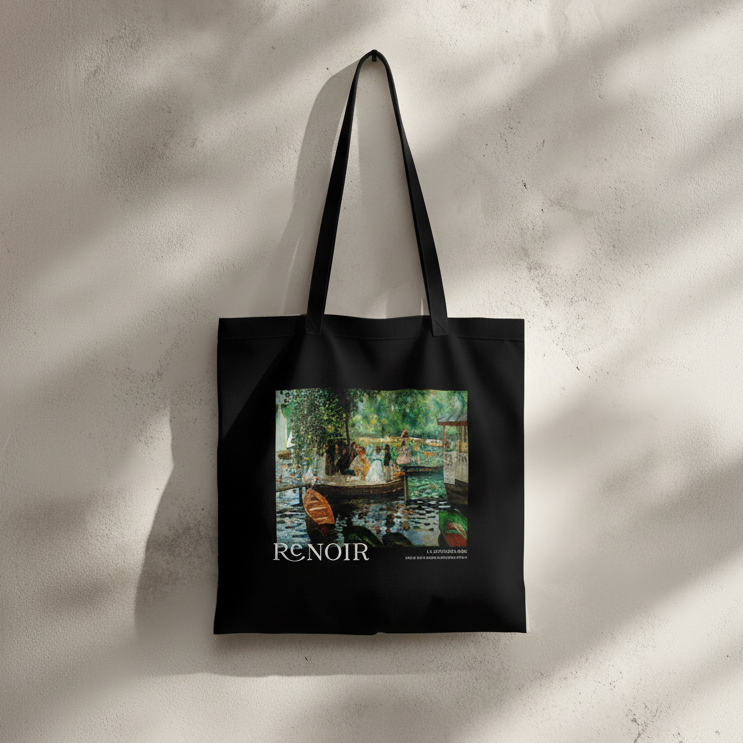 Renoir Tote Bag - 100% Cotton with Zipper and Inner Pouch