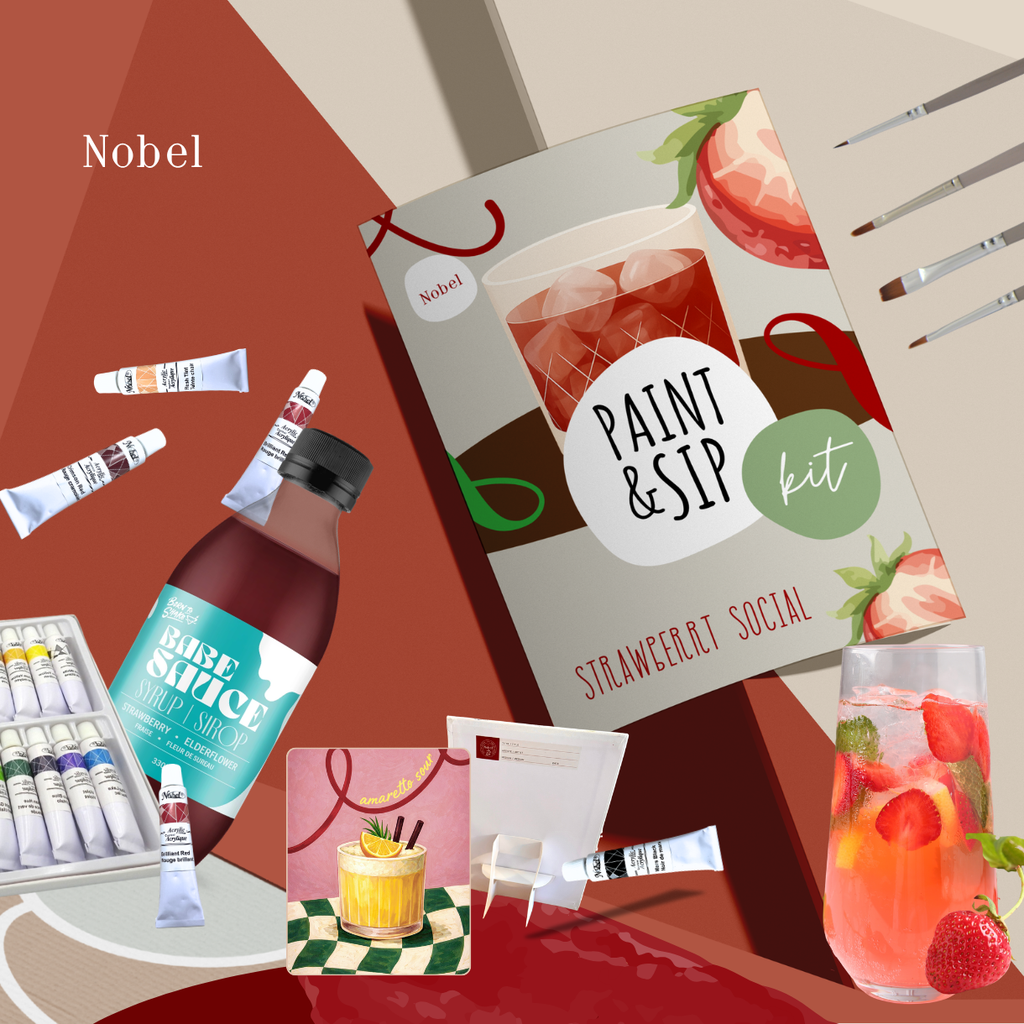 Paint and Sip - Strawberry Social Kit