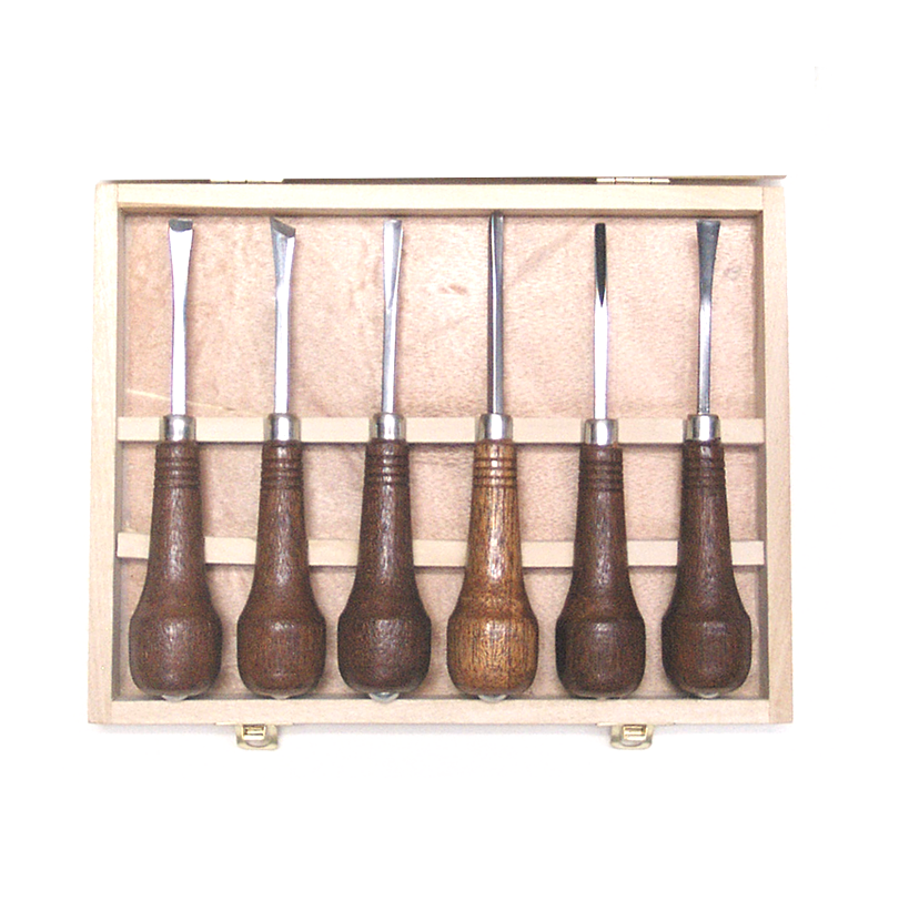 Ciseaux à découper Palm Grip avec boîte en bois - ensemble de 6