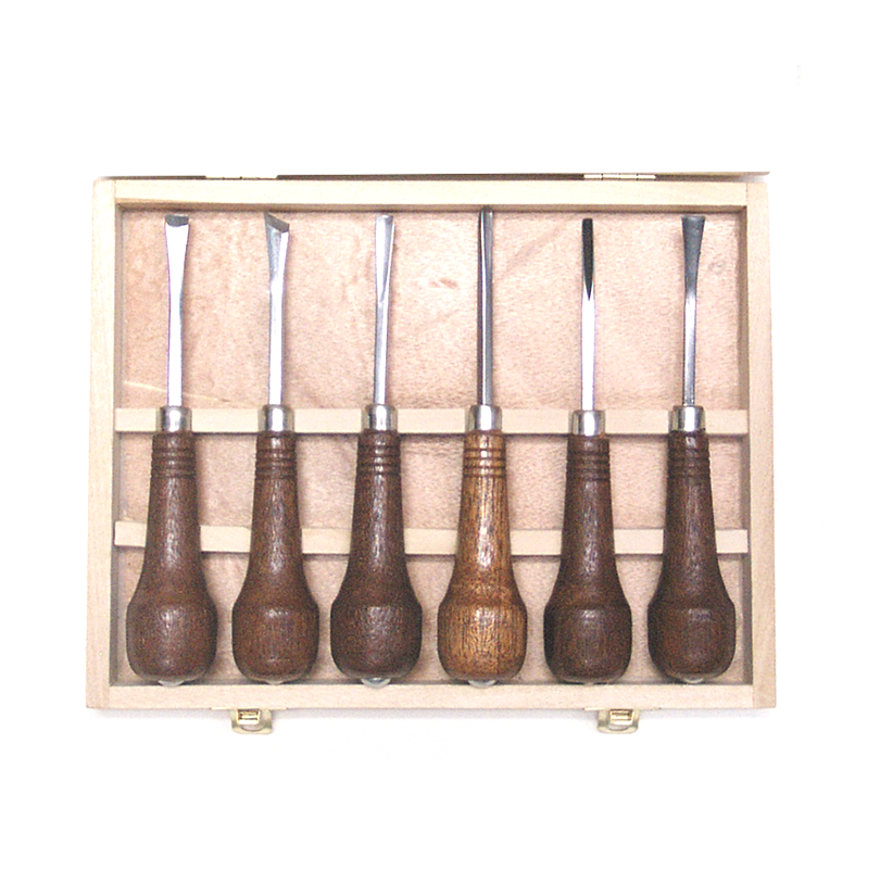 Palm Grip Carving Chisels with Wooden Box - Set Of 6