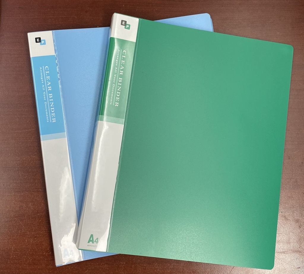 A4 Color Presentation Binder - 40 Pocket Sleeve Protector