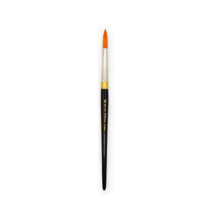 Golden Synthetic Hair Brush - Round #1