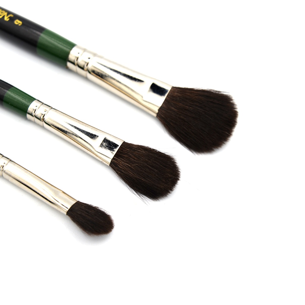 Squirrel and Badger Hair Short Handle Brush - Set Of 3 Mop Brushes