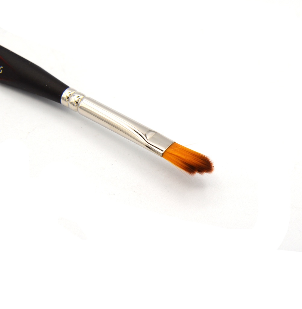 Gold (Merit) - Golden Synthetic Hair Brush with Triangular Handle - Wave Filbert #8