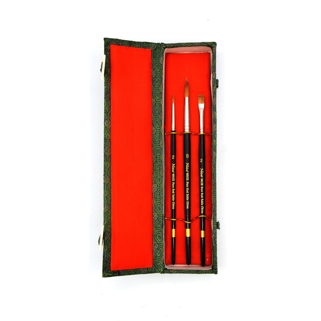 Pure Sable Hair Short Handle Brushes - Set of 3