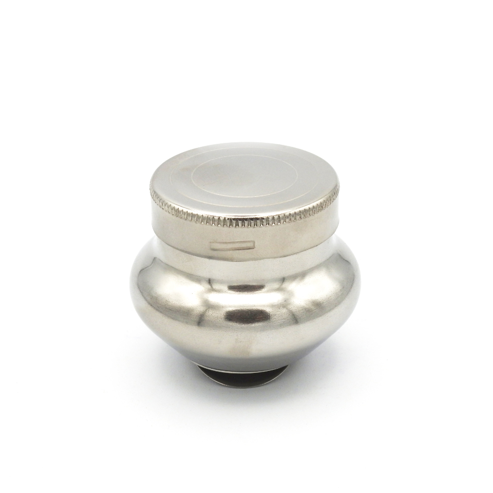 Grande tasse à palette en acier inoxydable avec couvercle vissé et clip - 2" de hauteur x 2 1/2" de diamètre