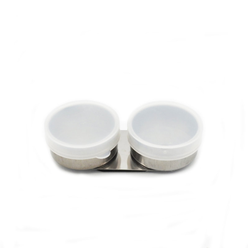 Gobelet en métal avec couvercle en plastique (double) - 1,5" de diamètre x 3/4" de hauteur