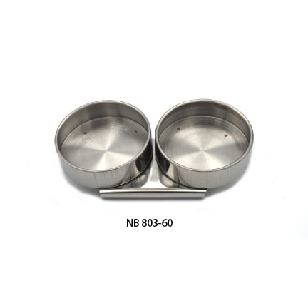 Stainless Steel  Palette Cup With Screw On Lid and Clip  (Double) - 2 1/8" Diameter x 1/2" Height