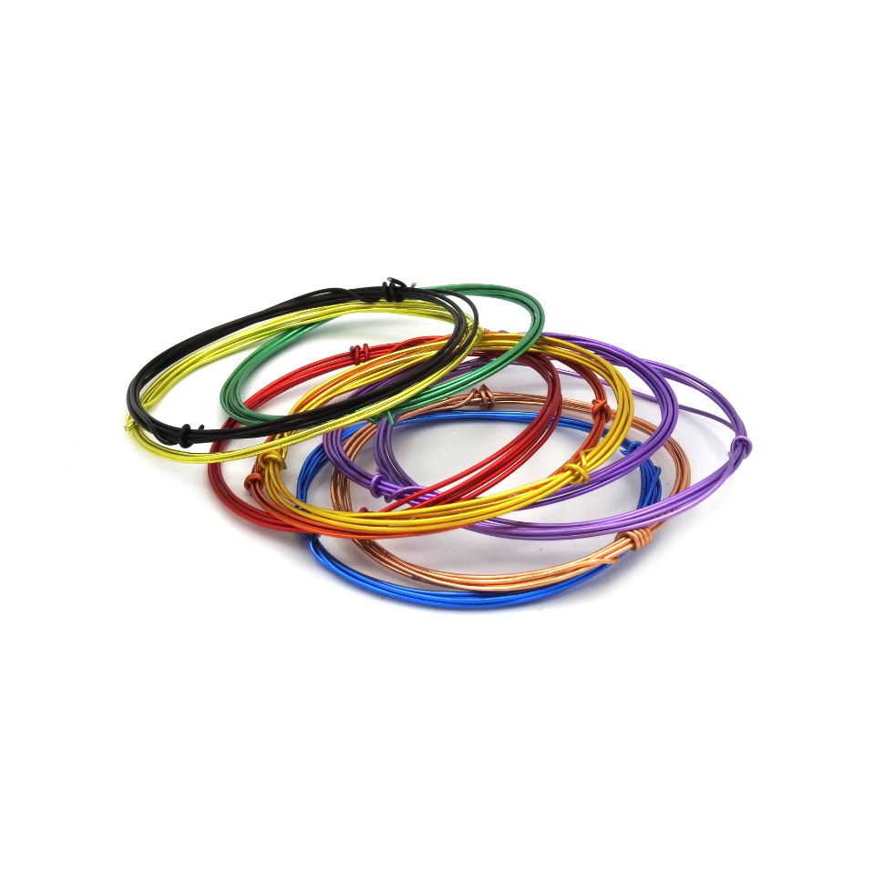 1 mm Colored Armature Wires In Flexible Aluminium - 10 Colors, 1 meter Long