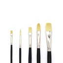 Nobel Korean Synthetic Hog Hair, Long Handle Brush - Set of 5