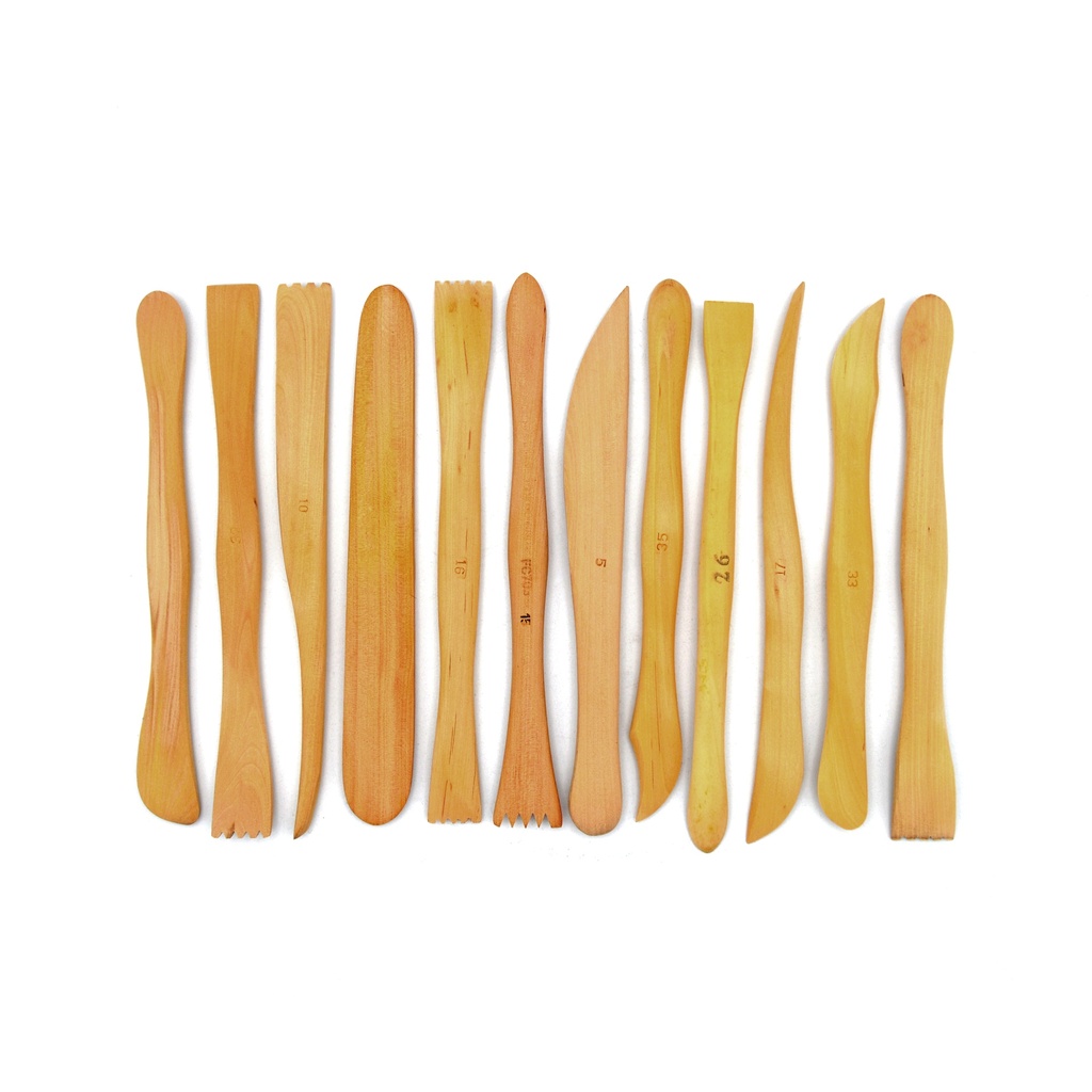 Petits outils de modelage en buis - ensemble de 12