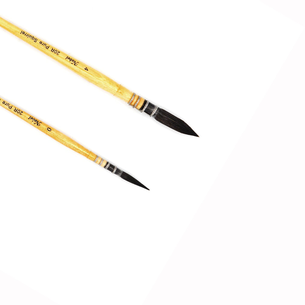 100% Pure Squirrel Short Handle Brush - Set Of 2 Pointed Mop