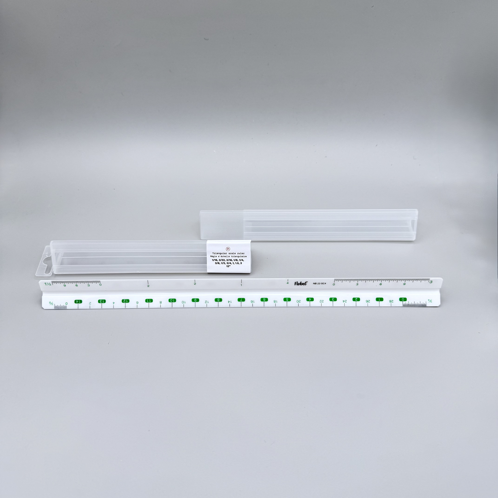 Echelle Triangle Abs, 30 cm 1:2, 1:5, 1:10, 1:20, 1:50, 1:100