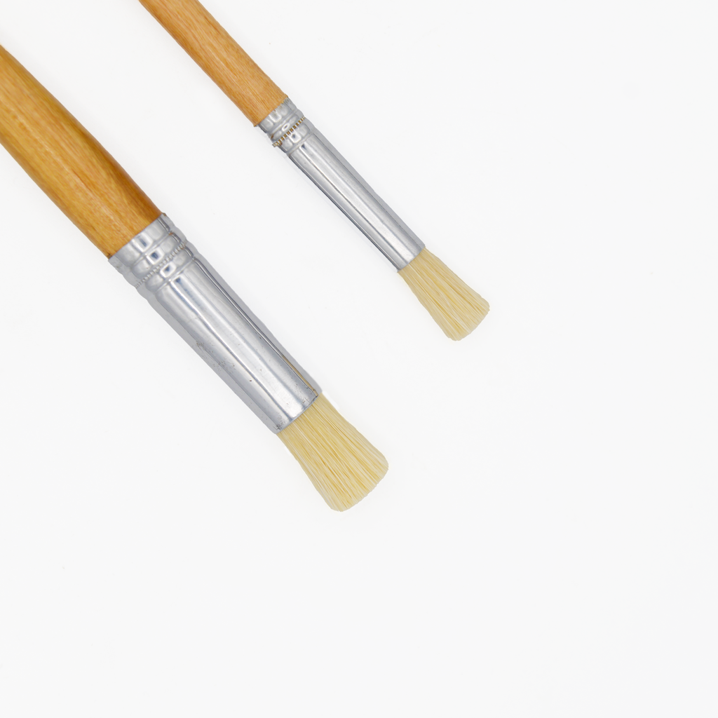 Hog Hair Bristle Brushes - Set Of 2 Stencil Brushes