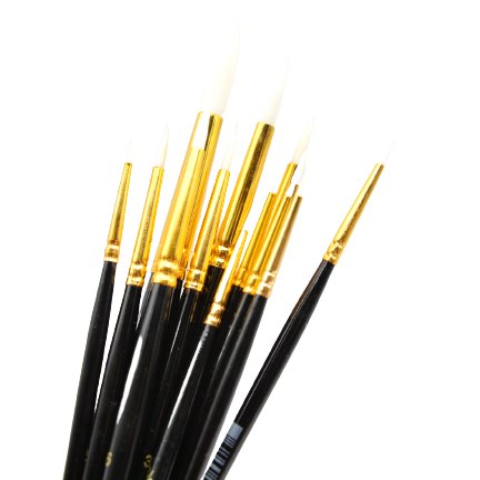 Stella - Pinceau Manche Court Poil Synthétique Blanc - Rond #5/0