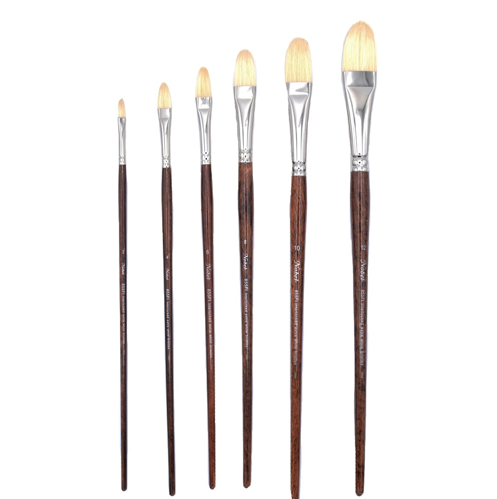 Imperial - Pure Interlocked Chunking Hog Bristle Brush with Long Handle - Filbert #1