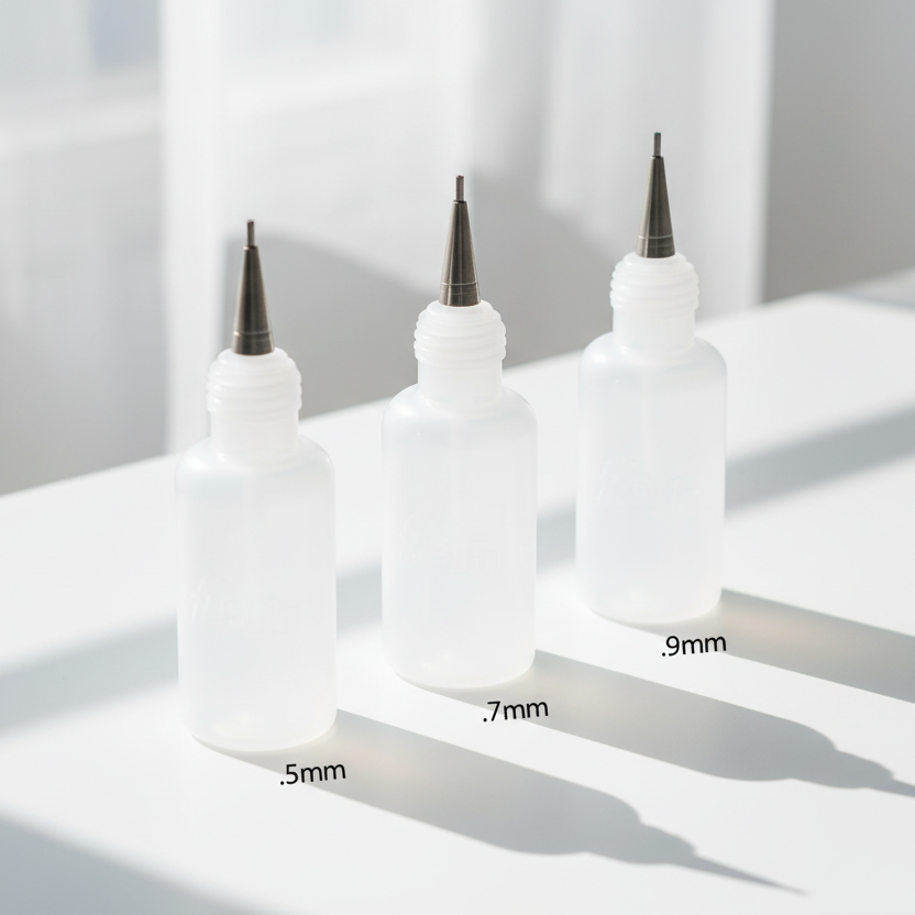 FloLine Detail Bottles With Metal Tip - Set Of 3 (0.5 mm, 0.7 mm, 0.9 mm)