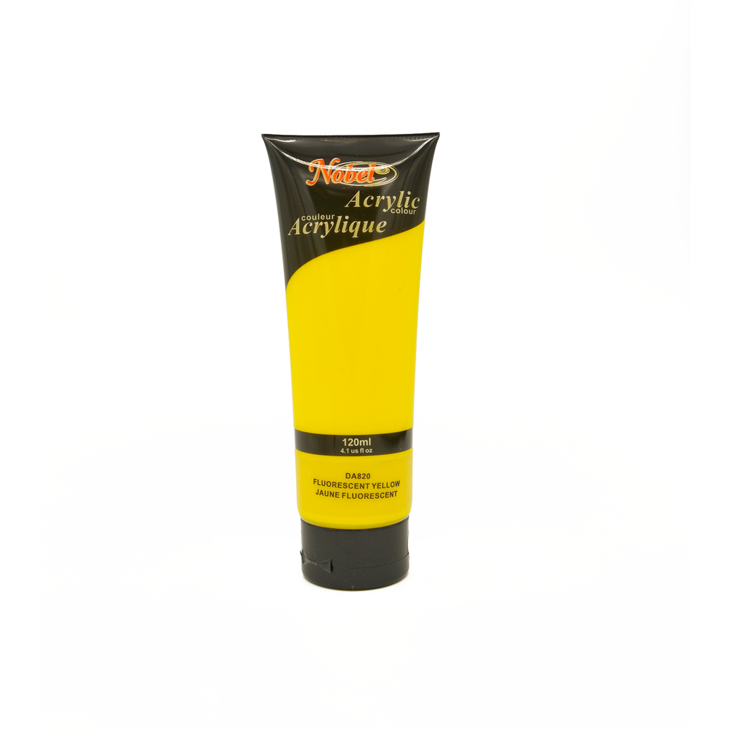 Jaune fluo - 120 ml de peinture acrylique de qualité professionnelle Nobel