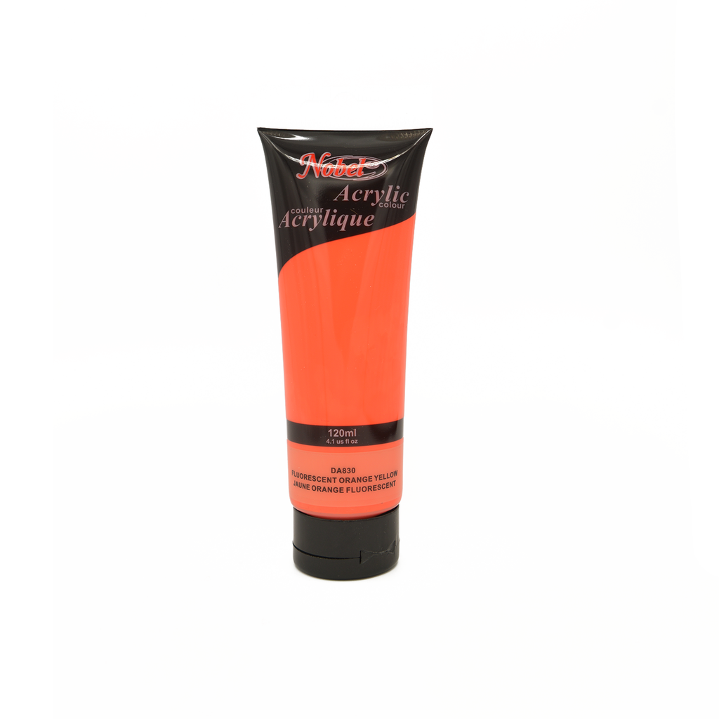 Orange fluo - 120 ml de peinture acrylique de qualité professionnelle Nobel