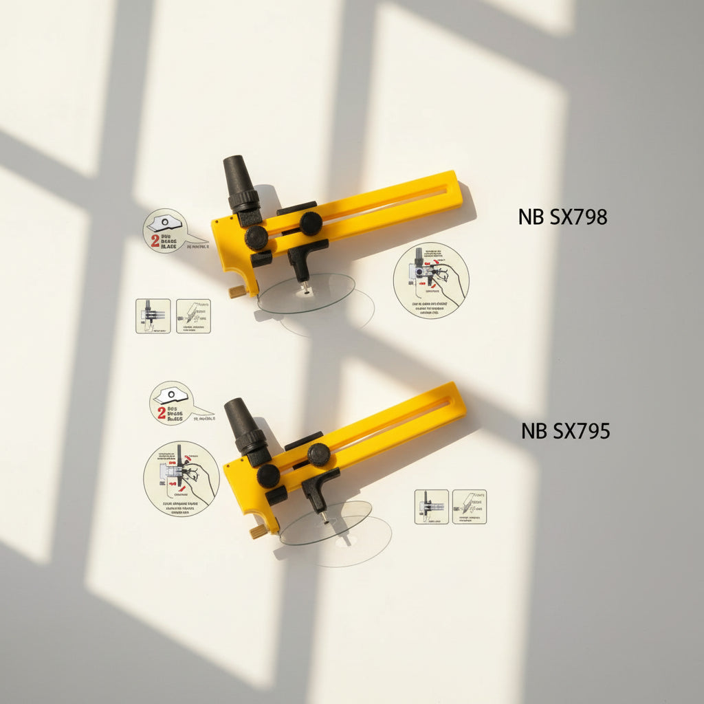 Compass Cutter With 5 mm Blade (Cuts 10 mm To 150 mm) + 2 Spare Blades For Cutting Papers, Films, Leathers, Vinyl, Rubber, Etc