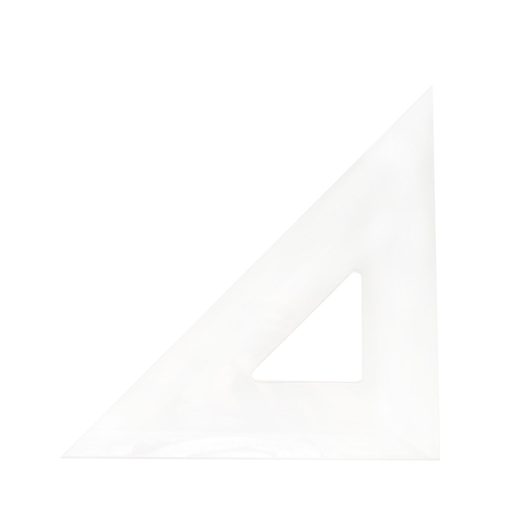 Règle triangulaire en acrylique transparent - 45/90 degrés, 10" -250 mm