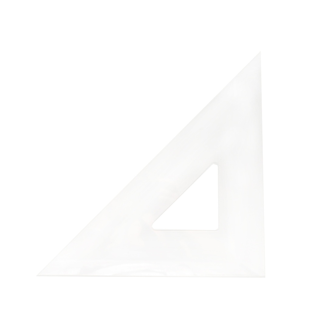 Règle triangulaire en acrylique transparent - 45/90 degrés, 12" -300 mm