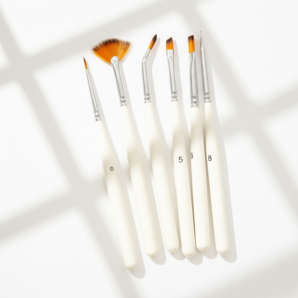 Decorative Painting brush set, 5 Brushes and 1 Burnisher